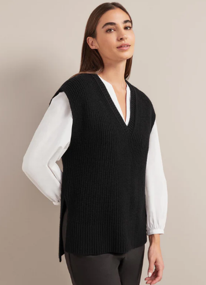 Janice Cashmere Blend V Neck Sleeveless Jumper